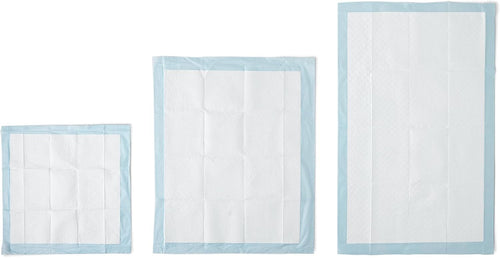 Amazon Basics Leak-Proof Dog and Puppy Potty Training Pee Pads with Quick-Dry 5-Layer Design. Housebreaking. Standard Absorbency. X-Large. 28 x 34 Inch. Blue & White. 60-Pack