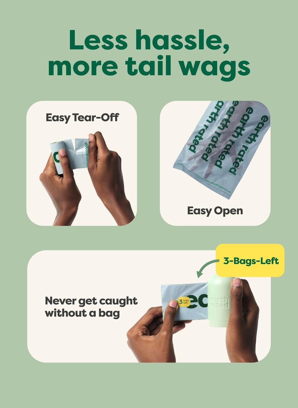 Earth Rated Dog Poop Bags on Refill Rolls. 280 Bags. Peach & Lotus | Guaranteed Leak Proof and Extra Thick Waste Bag Refill Rolls