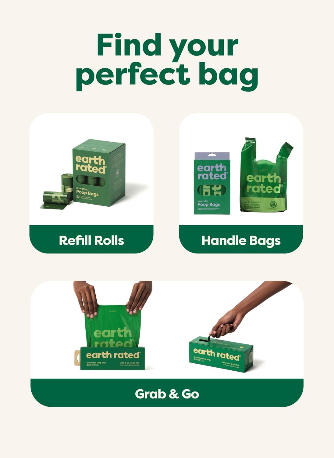 Earth Rated Dog Poop Bags on Refill Rolls. 280 Bags. Peach & Lotus | Guaranteed Leak Proof and Extra Thick Waste Bag Refill Rolls