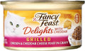 Fancy Feast Canned Delights Cat Food. Chicken And Cheddar. 3 oz