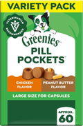 Greenies Pill Pockets Large Size Dog Treats. Variety Pack. 15.8 oz | Vet-recommended. Chicken & Peanut Butter flavors. odor masking. low calorie. stress-free medicating. natural ingredients