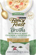Purina Fancy Feast Creamy Senior Cat Food Topper (16 Pack) 1.4 oz | Easy to chew gourmet complement crafted with chicken and vegetables. Vitamin E and taurine for senior cats