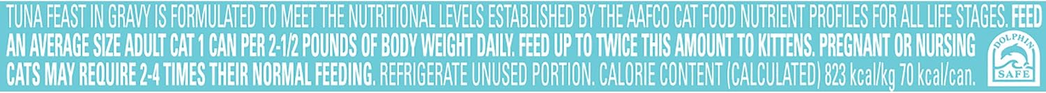 Fancy Feast Gourmet Wet Cat Food. Tuna Feast In Gravy. Grilled. 3 Ounce Single Can