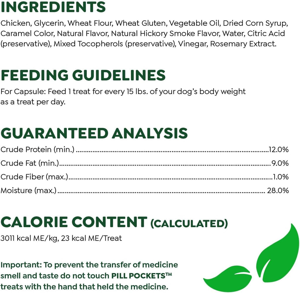Greenies Pill Pockets Large Size Dog Treats. Hickory Smoke. 7.9 oz. 6-Pack | Vet-recommended. Capsule size. masks medicine odor. low calorie. stress- & mess-free. 7.9 oz pouches