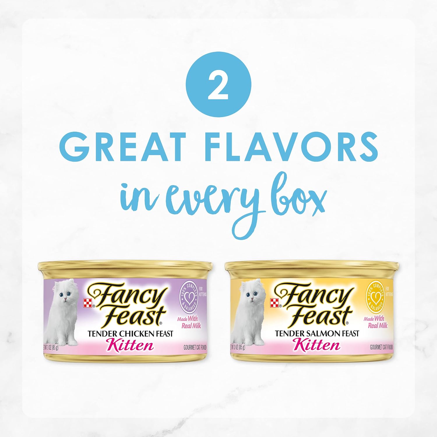 Purina Fancy Feast Grain Free Pate Wet Kitten Food Variety Pack. Kitten Classic Pate Collection Chicken & Salmon - (2 Packs of 12) 3 oz. Cans