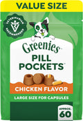 Greenies Pill Pockets Large Size Dog Treats. Chicken. 15.8 oz | Vet-recommended. Capsule size. real chicken flavor. low calorie. stress- and mess-free. natural ingredients. no fillers