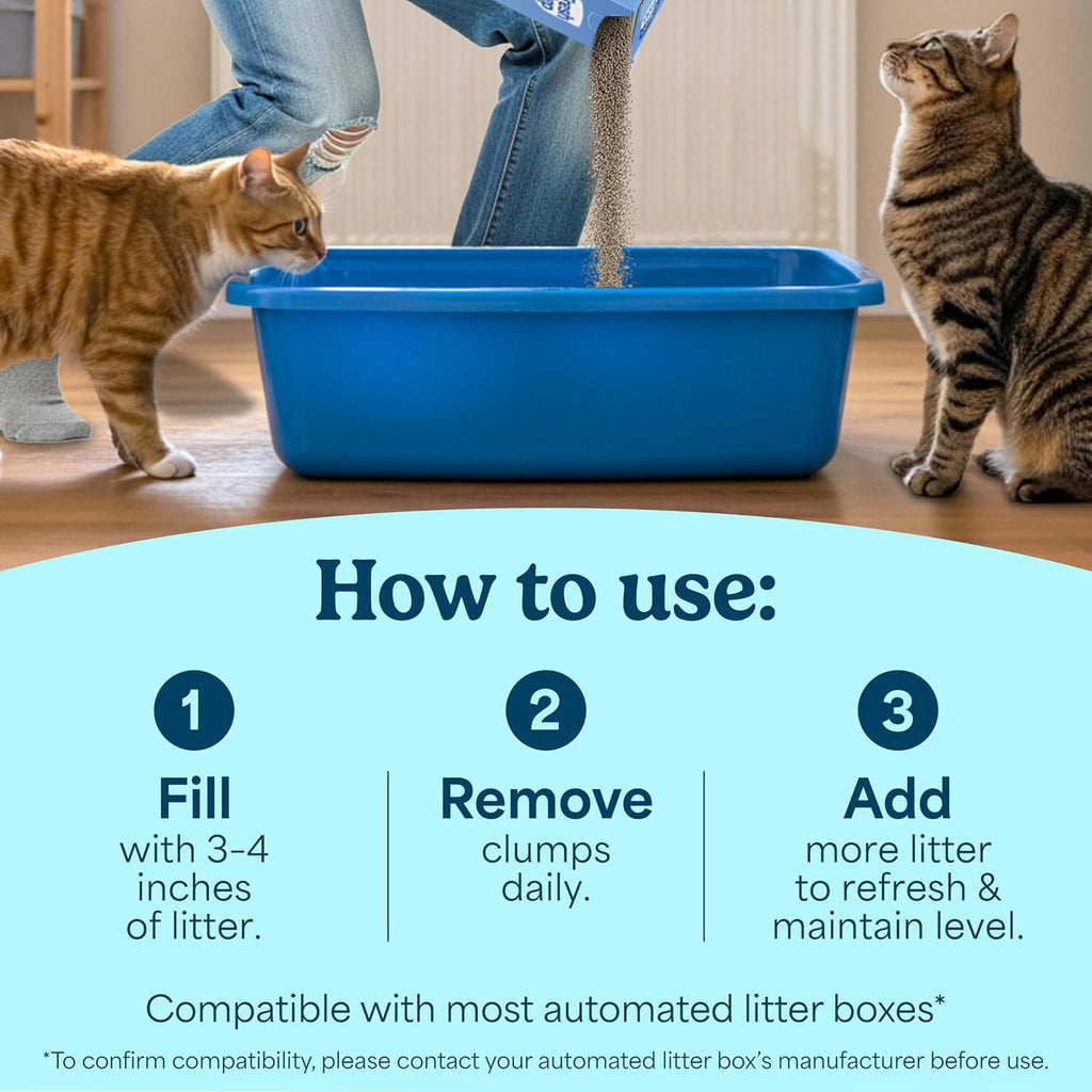 Fresh Step Simply Unscented Multi Cat Clumping Cat Litter. Low Dust. Odor Control with Activated Charcoal Tech. Compatible in Automatic Litter Boxes. 14 lb.