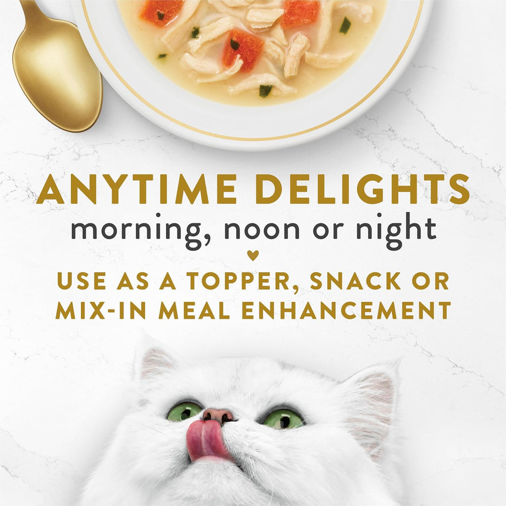 Purina Fancy Feast Creamy Senior Cat Food Topper (16 Pack) 1.4 oz | Easy to chew gourmet complement crafted with chicken and vegetables. Vitamin E and taurine for senior cats