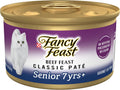 Purina Fancy Feast Senior 7 Year + Beef Feast Wet Cat Food (24) 3 oz Cans | Classic Pate. A smooth recipe specially made for cats age 7 and up. with No Artificial Colors or Preservatives