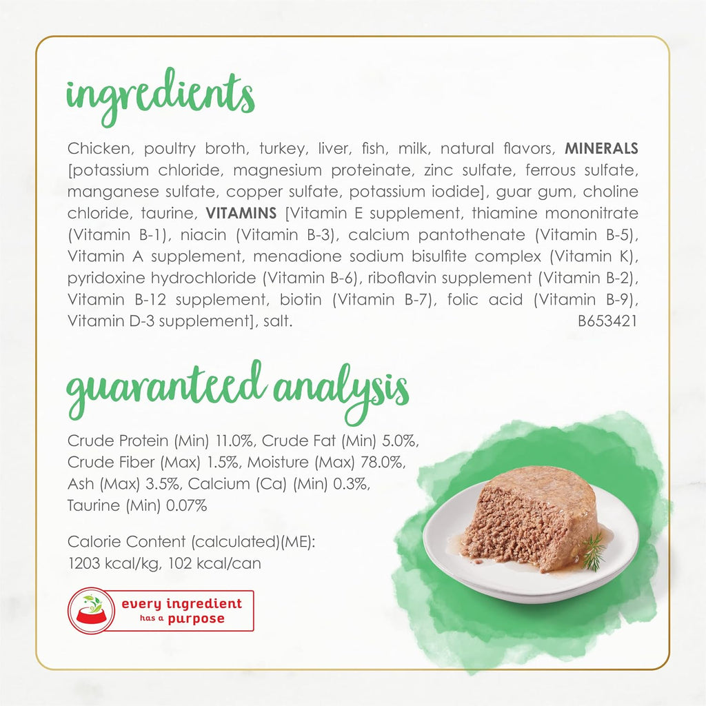 Purina Fancy Feast Grain Free Pate Wet Kitten Food Gourmet Naturals White Meat Chicken Recipe - (Pack of 12) 3 oz. Cans