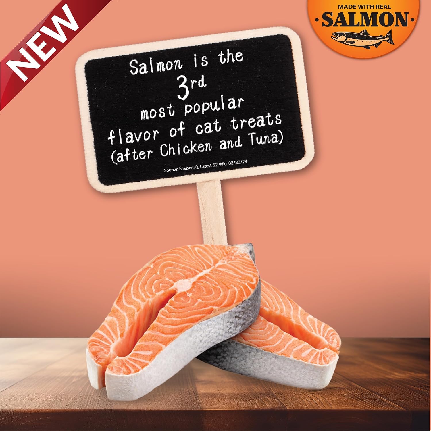 INABA Salmon Churu Cat Treats. Lickable. Squeezable Creamy Purée Cat Treat with Green Tea Extract & Taurine. 0.5 Ounces Each Tube. 60 Tubes. Salmon Variety Box