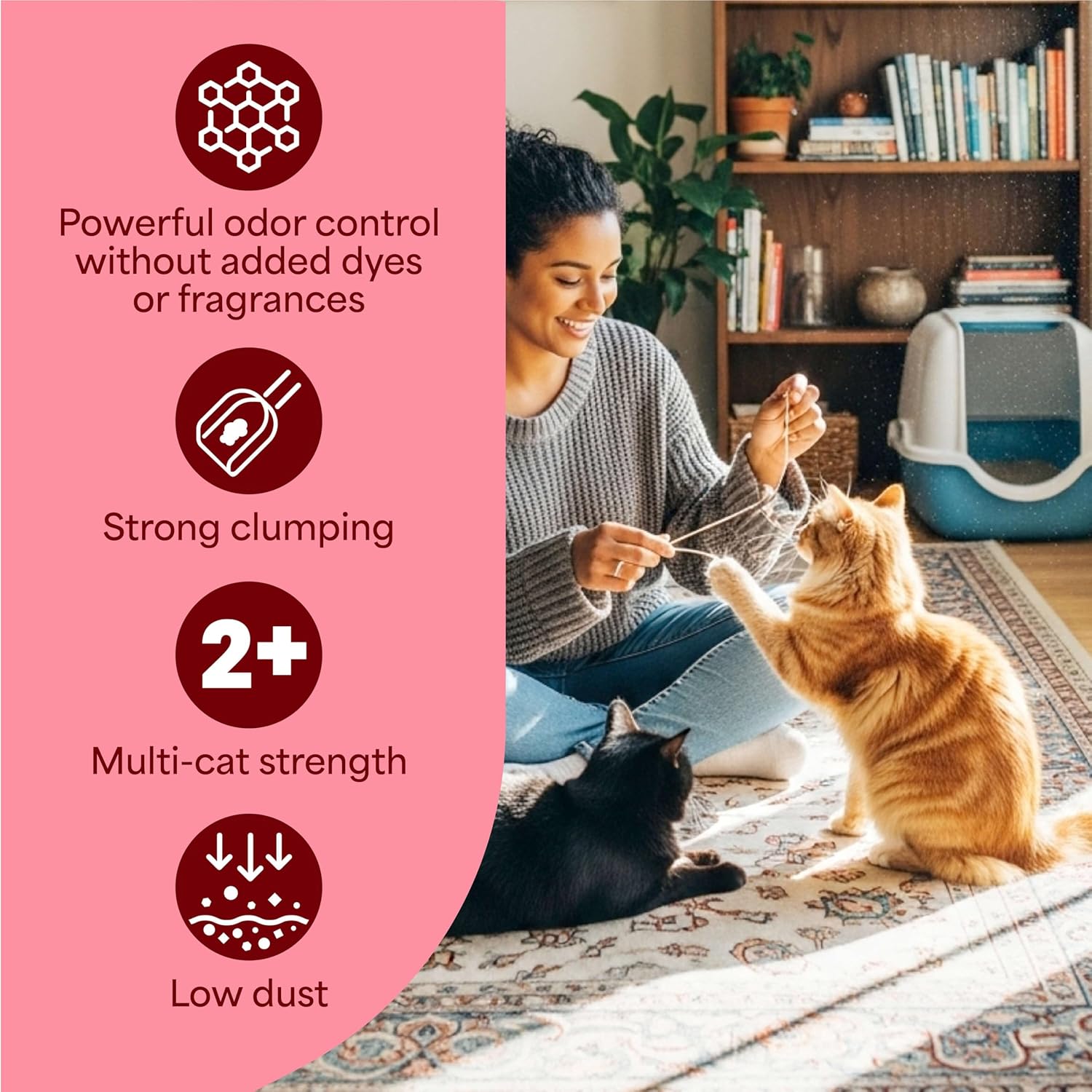 Fresh Step Simply Unscented Multi Cat Clumping Cat Litter. Low Dust. Odor Control with Activated Charcoal Tech. Compatible in Automatic Litter Boxes. 14 lb.