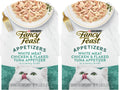 Fancy Feast Purina Appetizers Lickable Grain Free Wet Cat Food Topper White Meat Chicken and Flaked Tuna Appetizer - 1.1 oz. Trays.(Pack of 20)