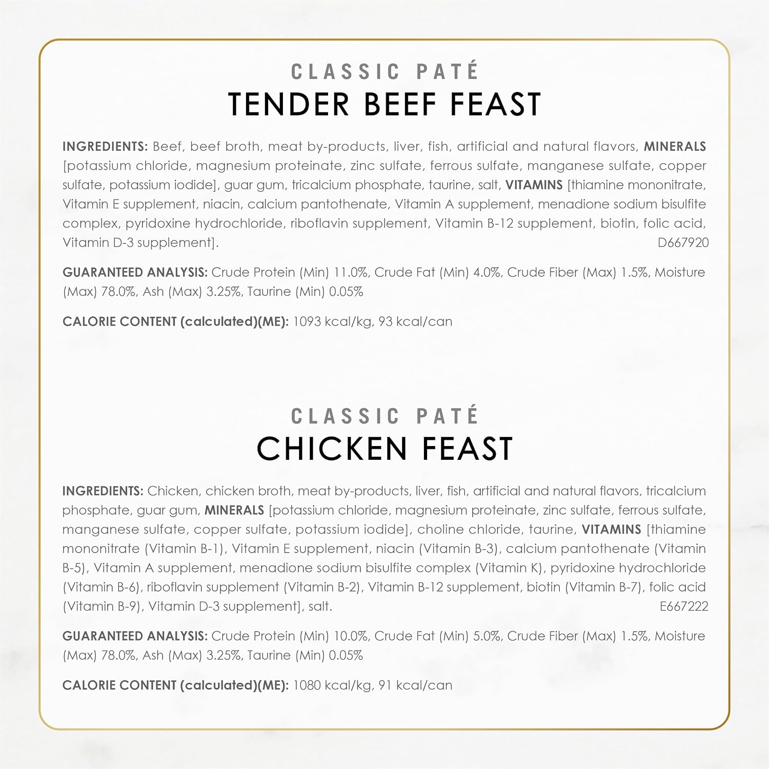 Fancy Feast Purina Chicken & Beef Wet Cat Variety Pack (24) 3oz Cans | Grain Free. Classic Pate collection with Chicken and Beef Flavors. crafted with No artificial colors or preservatives