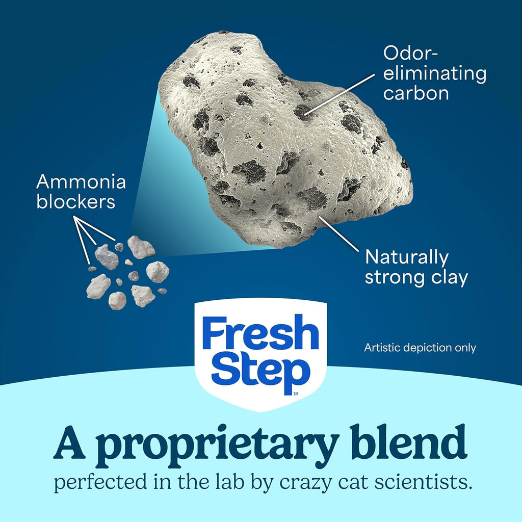 Fresh Step Simply Unscented Multi Cat Clumping Cat Litter. Low Dust. Odor Control with Activated Charcoal Tech. Compatible in Automatic Litter Boxes. 14 lb.