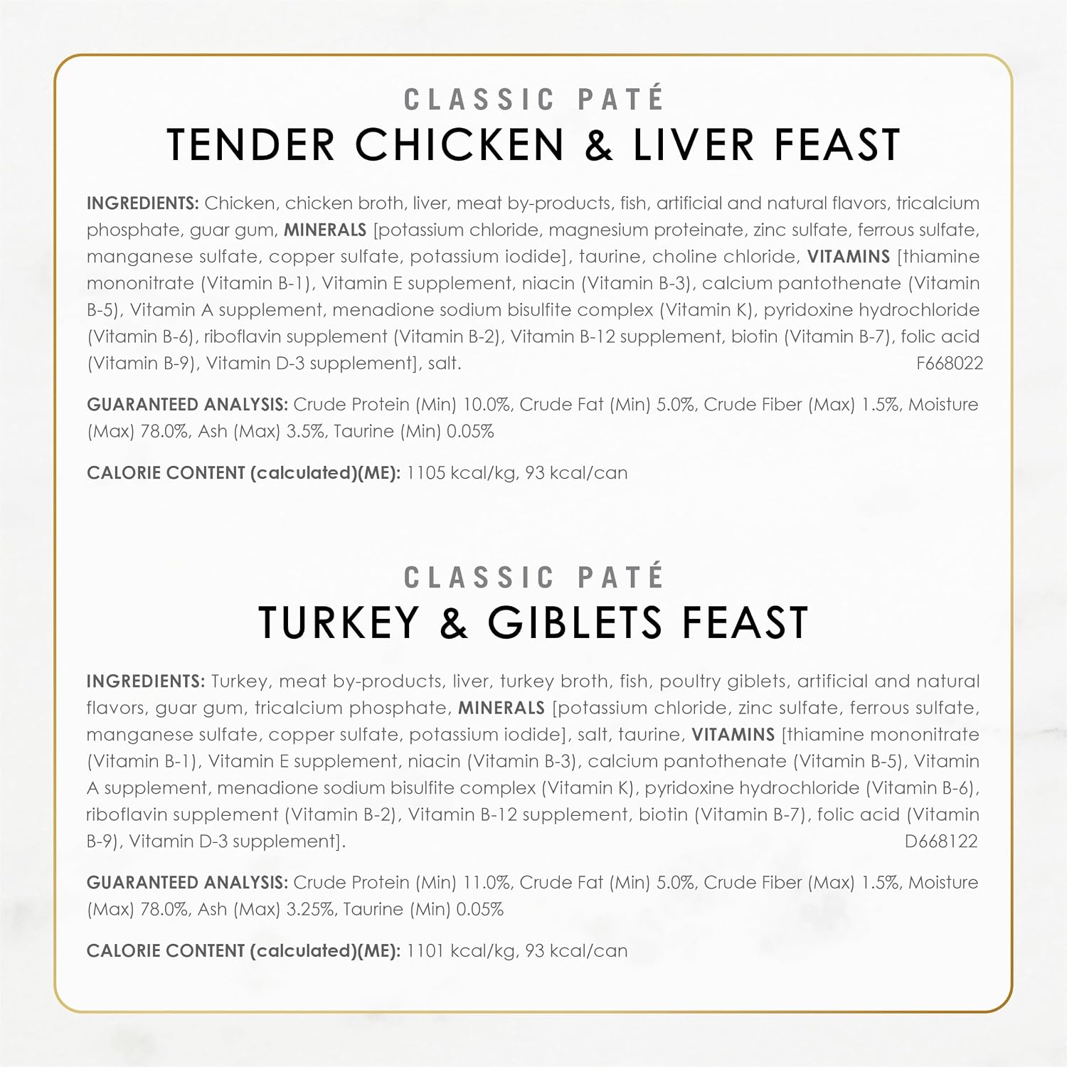 Fancy Feast Classic Pate Poultry & Beef Wet Cat Food. 3 oz Cans. 30-Pack | Variety Pack with recipes made with no artificial colors or preservatives. 100 percent complete and balanced