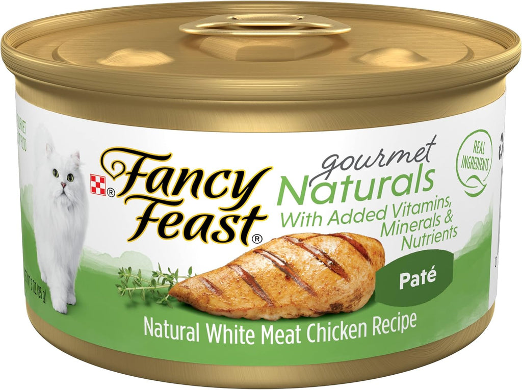 Purina Fancy Feast Gourmet Naturals White Meat Chicken (12 Pack) 3 oz | Crafted with real white meat chicken in gravy for exceptional taste with added vitamins and minerals for adult cats