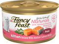 Purina Fancy Feast Grain Free Pate Wet Kitten Food (12 Pack) 3 oz Cans | Delicate mousse pate made with salmon topped with savory gravy for a taste and texture kittens love