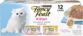 Purina Fancy Feast Grain Free Pate Wet Kitten Food Variety Pack. Kitten Classic Pate Collection Chicken & Salmon - (2 Packs of 12) 3 oz. Cans