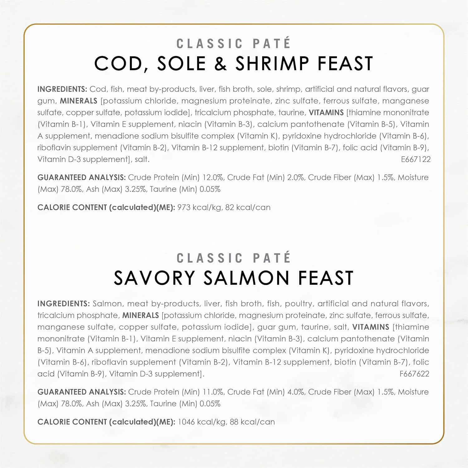 Purina Fancy Feast Seafood Pate Wet Cat Food Variety Pack (24) 3oz Cans | Grain Free. Classic Pate Featuring cod. sole. shrimp. salmon and ocean whitefish flavors in a smooth. savory recipe