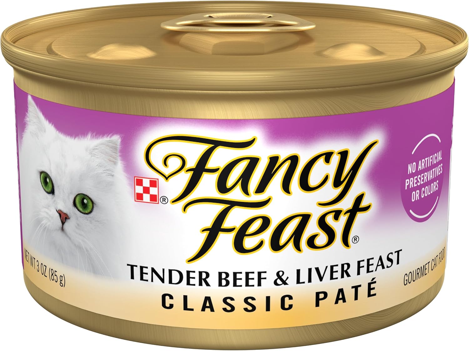 Purina Fancy Feast Tender Beef and Liver Feast Pate (24) Pack 3 oz | Grain Free. Crafted with real. high-quality ingredients for a smooth. savory recipe your cat will love