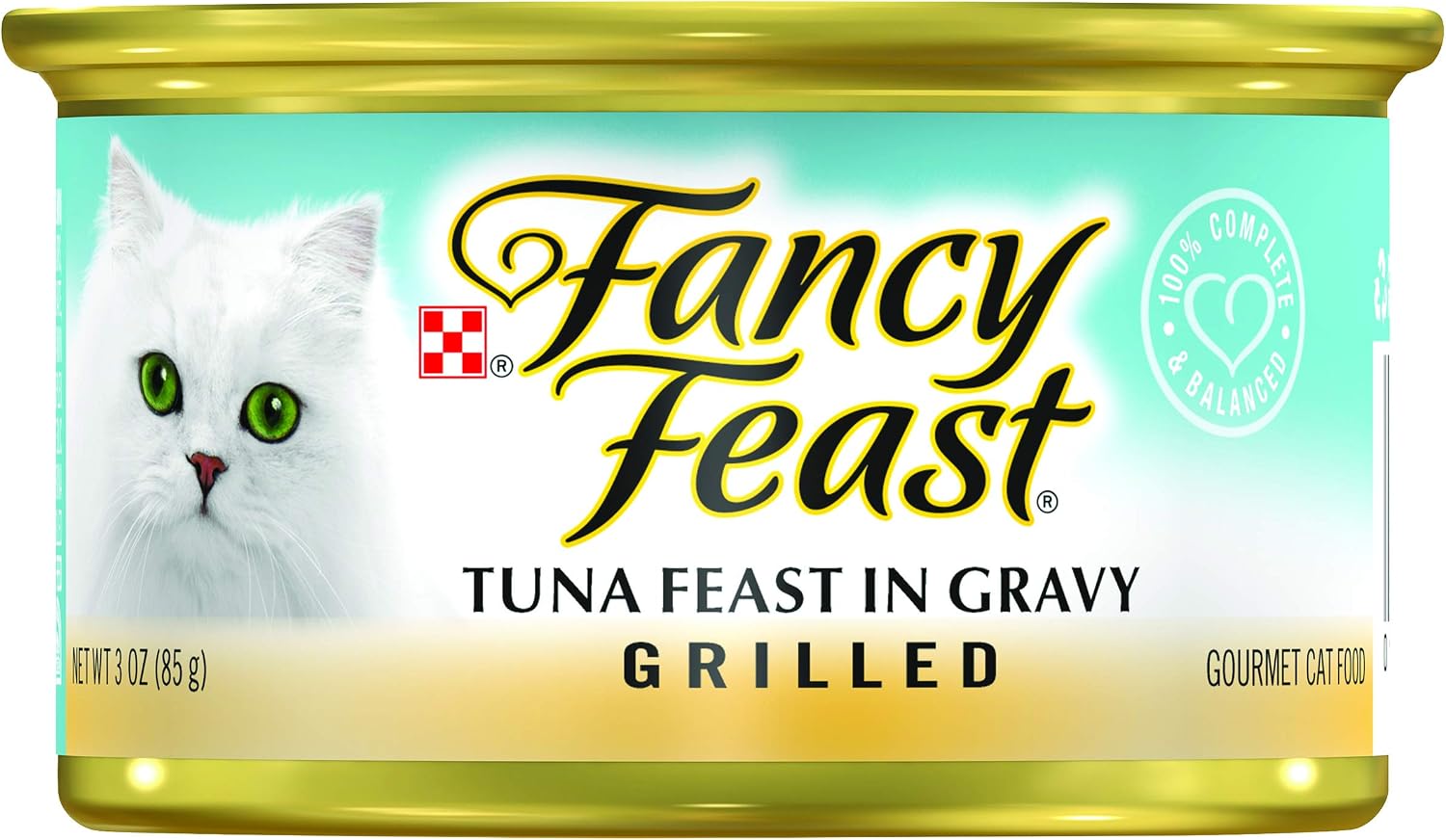 Fancy Feast Gourmet Wet Cat Food. Tuna Feast In Gravy. Grilled. 3 Ounce Single Can