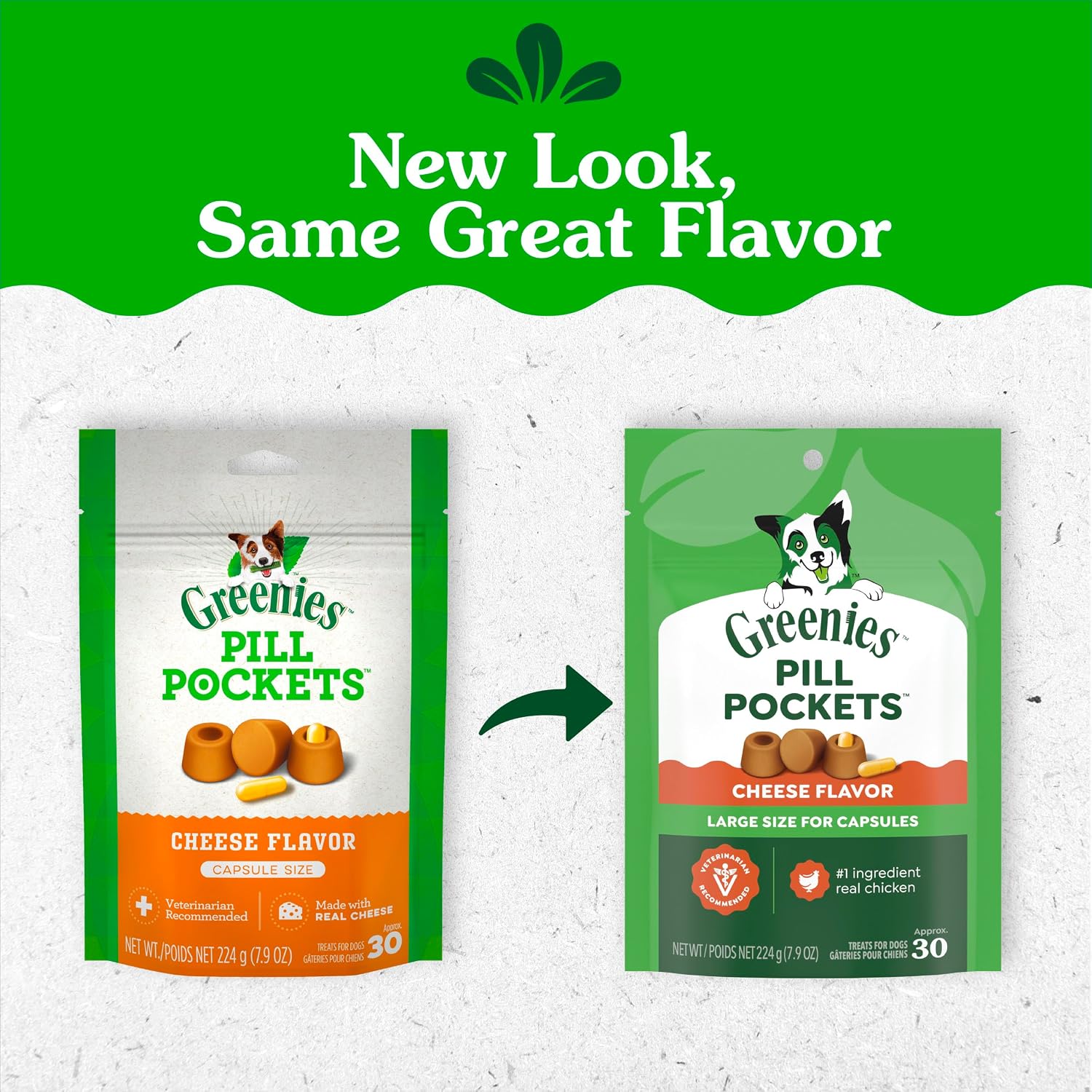 Greenies Pill Pockets for Dogs Large Size. Dog Treat Pouch for Capsule Medication. Cheese Flavor. 7.9 oz. Pouch (Pack of 6)